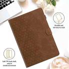 For Samsung Galaxy Tab S9 / S9 FE Honeycomb Embossed Leather Smart Tablet Case(Brown) - 2