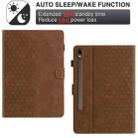 For Samsung Galaxy Tab S9 / S9 FE Honeycomb Embossed Leather Smart Tablet Case(Brown) - 3