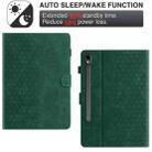 For Samsung Galaxy Tab S9 / S9 FE Honeycomb Embossed Leather Smart Tablet Case(Green) - 3