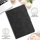 For Samsung Galaxy Tab S9 / S9 FE Honeycomb Embossed Leather Smart Tablet Case(Black) - 2
