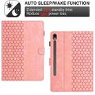 For Samsung Galaxy Tab S9 / S9 FE Honeycomb Embossed Leather Smart Tablet Case(Pink) - 3
