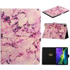 For iPad Pro 11 2024 Colored Drawing Pattern Flip Leather Smart Tablet Case(Pink Marble) - 1