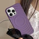 For iPhone 16 Pro Max Frosted Wave Texture MagSafe Magnetic TPU Phone Case(Purple) - 1