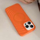 For iPhone 16 Pro Max Frosted Wave Texture MagSafe Magnetic TPU Phone Case(Orange) - 1