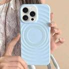 For iPhone 16 Pro Frosted Wave Texture MagSafe Magnetic TPU Phone Case(Blue) - 1