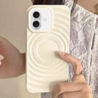 For iPhone 16 Plus Frosted Wave Texture MagSafe Magnetic TPU Phone Case(White) - 1