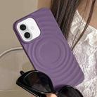 For iPhone 16 Frosted Wave Texture MagSafe Magnetic TPU Phone Case(Purple) - 1