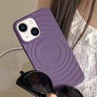 For iPhone 14 Plus Frosted Wave Texture MagSafe Magnetic TPU Phone Case(Purple) - 1