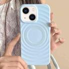 For iPhone 14 Frosted Wave Texture MagSafe Magnetic TPU Phone Case(Blue) - 1