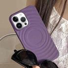 For iPhone 14 Pro Frosted Wave Texture MagSafe Magnetic TPU Phone Case(Purple) - 1