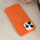 For iPhone 14 Pro Frosted Wave Texture MagSafe Magnetic TPU Phone Case(Orange) - 1