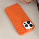 For iPhone 13 Pro Max Frosted Wave Texture MagSafe Magnetic TPU Phone Case(Orange) - 1