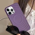 For iPhone 12 Pro Max Frosted Wave Texture MagSafe Magnetic TPU Phone Case(Purple) - 1