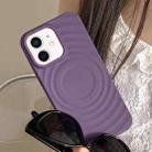 For iPhone 11 Frosted Wave Texture MagSafe Magnetic TPU Phone Case(Purple) - 1