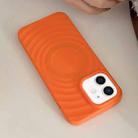 For iPhone 11 Frosted Wave Texture MagSafe Magnetic TPU Phone Case(Orange) - 1