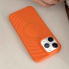 For iPhone 11 Pro Max Frosted Wave Texture MagSafe Magnetic TPU Phone Case(Orange) - 1