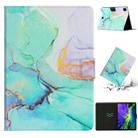 For iPad Pro 11 2024 Marble Pattern Leather Smart Tablet Case(Green) - 1