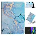 For iPad Pro 11 2024 Marble Pattern Leather Smart Tablet Case(Blue) - 1