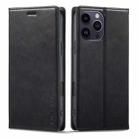 For iPhone 16 Pro Max LC.IMEEKE RFID Anti-theft Leather Phone Case(Black) - 1