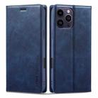 For iPhone 16 Pro LC.IMEEKE RFID Anti-theft Leather Phone Case(Blue) - 1