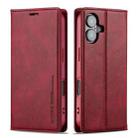 For iPhone 16 Plus LC.IMEEKE RFID Anti-theft Leather Phone Case(Red) - 1