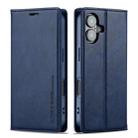 For iPhone 16 LC.IMEEKE RFID Anti-theft Leather Phone Case(Blue) - 1