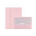 For Xiaomi Redmi Pad Pro 12.1 A0N11 Detachable Bluetooth Keyboard TPU Lambskin Leather Tablet Case(Pink White) - 1