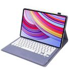 For Xiaomi Redmi Pad Pro 12.1 A0N11 Detachable Bluetooth Keyboard TPU Lambskin Leather Tablet Case(Lavender White) - 3