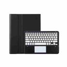 For Xiaomi Redmi Pad Pro 12.1 A0N11-A Detachable Bluetooth Keyboard TPU Lambskin Leather Tablet Case with Touchpad(Black White) - 1