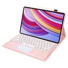 For Xiaomi Redmi Pad Pro 12.1 A0N11-A Detachable Bluetooth Keyboard TPU Lambskin Leather Tablet Case with Touchpad(Pink White) - 3