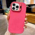 For iPhone 16 Pro Lens Holder Skin Feel TPU Phone Case(Rose Red) - 1