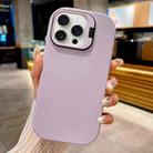 For iPhone 16 Pro Lens Holder Skin Feel TPU Phone Case(Light Purple) - 1