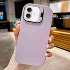 For iPhone 16 Plus Lens Holder Skin Feel TPU Phone Case(Light Purple) - 1