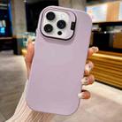 For iPhone 15 Pro Max Lens Holder Skin Feel TPU Phone Case(Light Purple) - 1