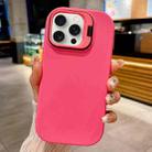 For iPhone 15 Pro Lens Holder Skin Feel TPU Phone Case(Rose Red) - 1