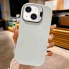 For iPhone 14 Lens Holder Skin Feel TPU Phone Case(White) - 1