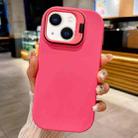 For iPhone 14 Lens Holder Skin Feel TPU Phone Case(Rose Red) - 1