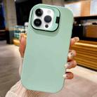 For iPhone 14 Pro Lens Holder Skin Feel TPU Phone Case(Light Cyan) - 1