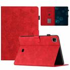 For iPad Pro 11 2024 Butterflies Embossed Leather Smart Tablet Case(Red) - 1