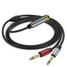 3m 6.35mm TRS Stereo Female to 2 x 6.35mm TS Male Mono Audio Adapter Cable(Black) - 1