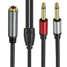 3m 6.35mm TRS Stereo Female to 2 x 6.35mm TS Male Mono Audio Adapter Cable(Black) - 2