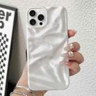 For iPhone 15 Pro Max Water Ripple Electroplating Paint TPU Phone Case(White) - 1