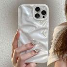 For iPhone 15 Pro Max Water Ripple Electroplating Paint TPU Phone Case(White) - 2