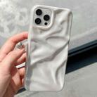 For iPhone 15 Pro Max Water Ripple Electroplating Paint TPU Phone Case(White) - 3