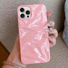 For iPhone 15 Pro Max Water Ripple Electroplating Paint TPU Phone Case(Pink) - 1