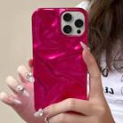 For iPhone 15 Pro Max Water Ripple Electroplating Paint TPU Phone Case(Rose Red) - 2