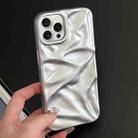 For iPhone 15 Pro Max Water Ripple Electroplating Paint TPU Phone Case(Silver) - 1