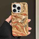 For iPhone 15 Pro Water Ripple Electroplating Paint TPU Phone Case(Bright Gold) - 1