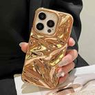 For iPhone 15 Pro Water Ripple Electroplating Paint TPU Phone Case(Bright Gold) - 2