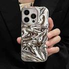 For iPhone 15 Pro Water Ripple Electroplating Paint TPU Phone Case(Bright Silver) - 2